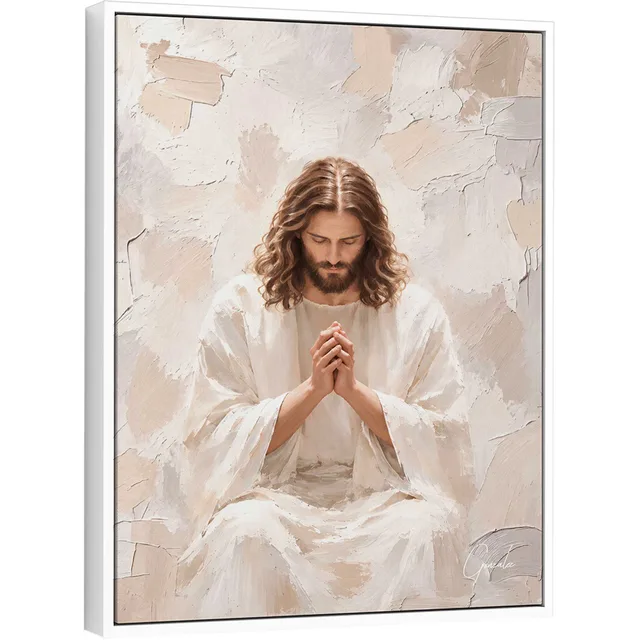 Quadro A Oração de Jesus - Coleção Cream Art