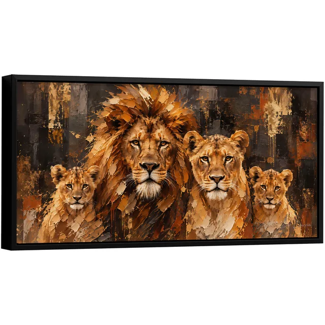 Quadro Abstrato Harmonia da Família de Leões
