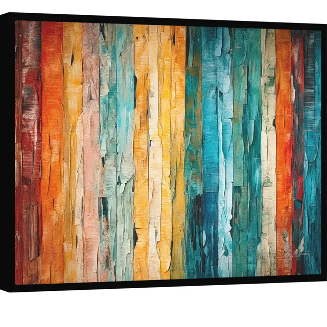 Quadro Abstrato Madeiras Coloridas