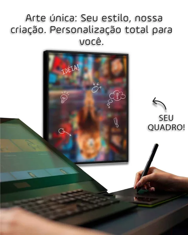 Quadro Artístico com moldura Prisma e vidro