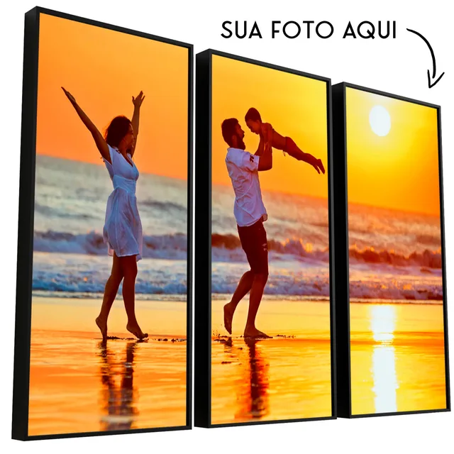 Combinação de 3 Quadros Horizontais Personalizados