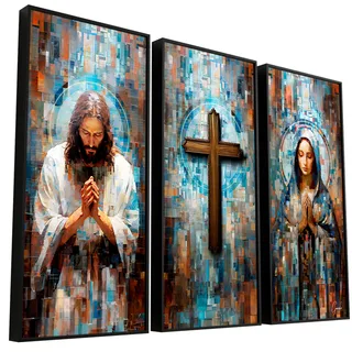 Quadro Santidade Grid Art 3 Peças