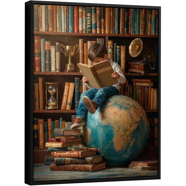 Quadro Um Mundo de Conhecimento